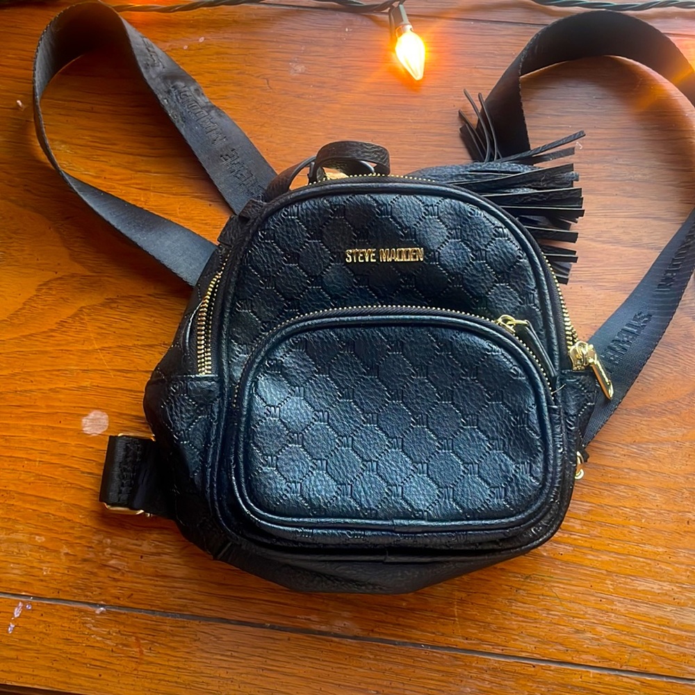 Steve Madden Black Mini Backpack